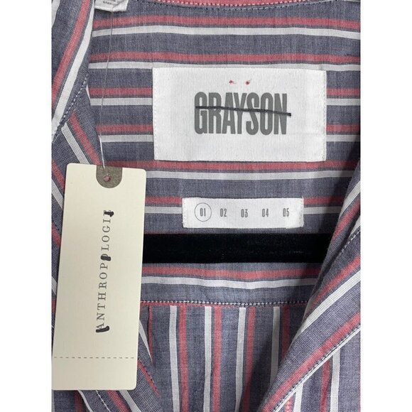 Anthropologie Grayson the Hero Button Up Striped Shirt Size XS NWT - Picture 7 of 7